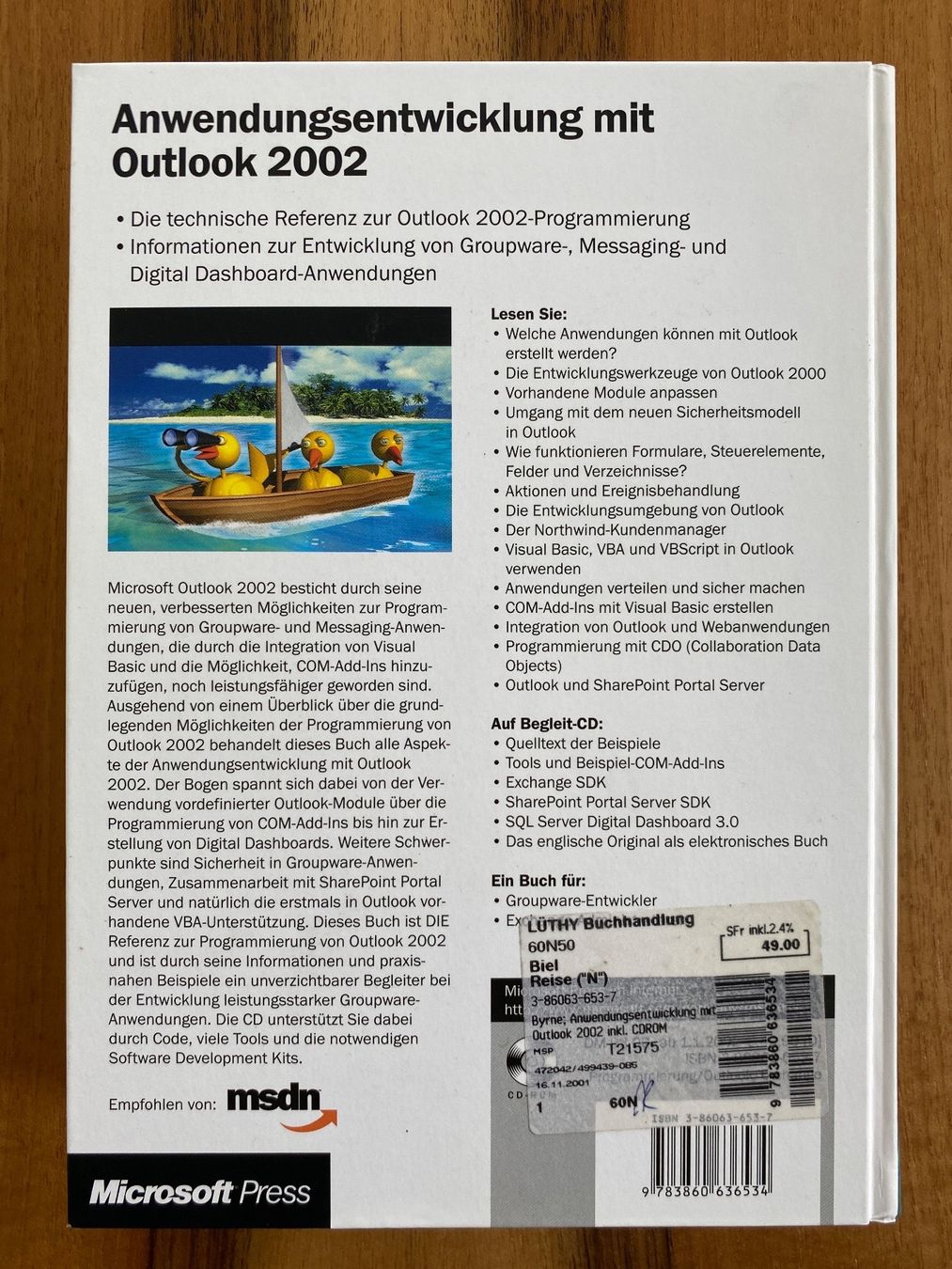 Libri: Anwendungsentwicklung mit Outlook - Version 2002 – Nuovo (secondo la descrizione) da Schnottwil venduto da Marwa 1
