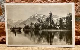 1923 THUN - Schloss Schadau & Niesen mit Dampfschiff