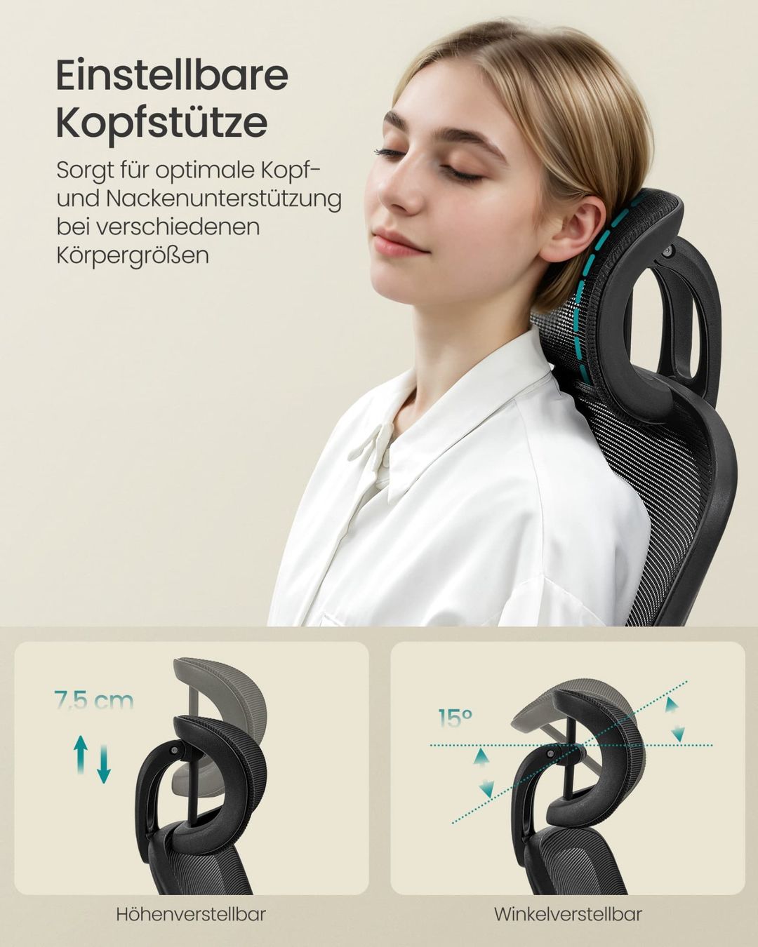 Sedie: Bürostuhl ergonomisch mit Mesh tintenschwarz – Nuovo e nell'imballaggio originale da Lachen SZ venduto da MAMORU-MOEBEL 4