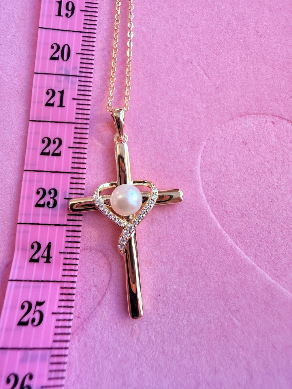 Catenine: Collier croix avec perle. Idéal pour communion, baptême – Nuovo e nell'imballaggio originale da St-Maurice venduto da Sandrinette123 6