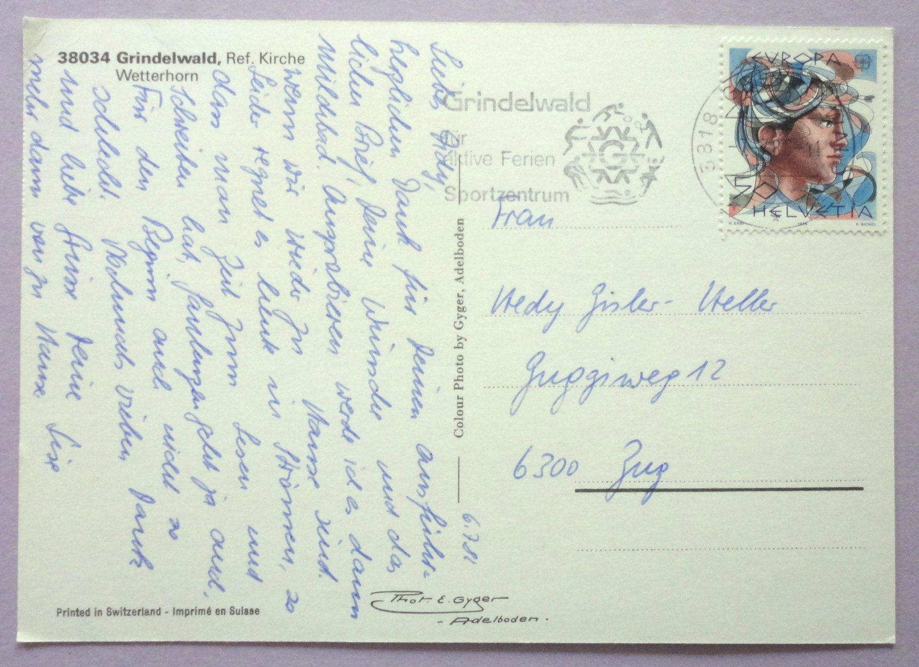 Cartoline postali: Grindelwald, Ref. Kirche – Usato da Fétigny venduto da Billy2miny 1