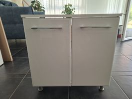 Waschtischunterschrank weiss mit 2 Tueren