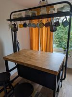 IKEA VADHOLMA Kitchen Island with Rack