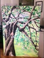 Large Spring Tree Painting. Canvas 100x140cm