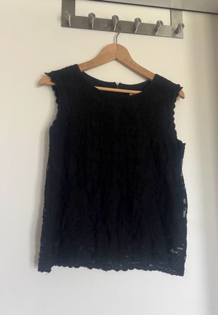 SCHWARZES SPITZENTOP GRÖSSE S