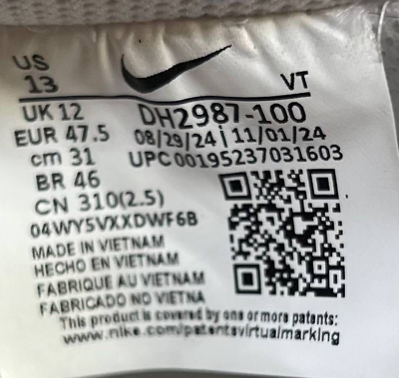 Scarpe da uomo: Baskets Nike blanches taille:  47.5. EU 13 US – Usato da Glion venduto da zeifmeister 1