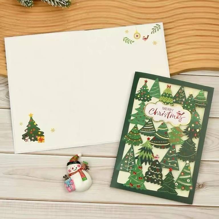 Cartoline: Filigrane Weihnachtskarte mit farbigem Umschlag – Nuovo e nell'imballaggio originale da Zürich venduto da Grussatelier