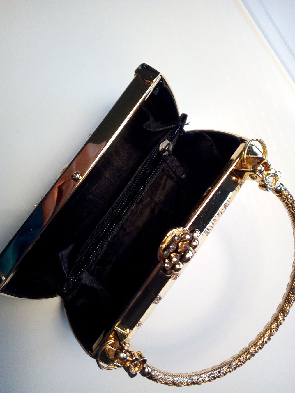 Borse da donna: Elegante Abendtasche Gold Glitzer – Usato da Biel/Bienne venduto da sumia 3