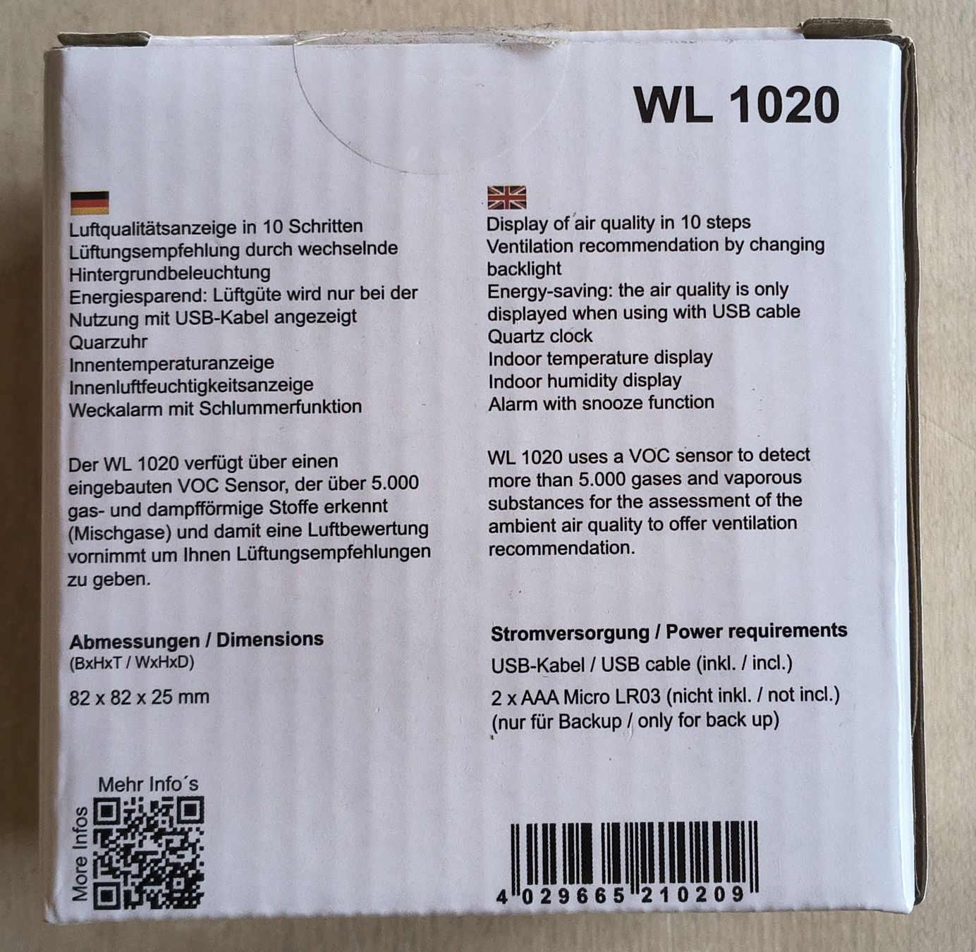 Misurare: Luftqualitätsmesser Technoline WL 1020 (neuwertig) – Usato da Verscio venduto da Pwyss 4