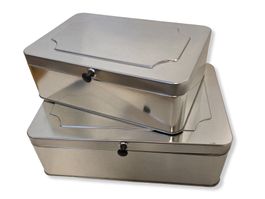 IKEA 2er Set Blechdosen / Aufbewahrungsboxen, Silber