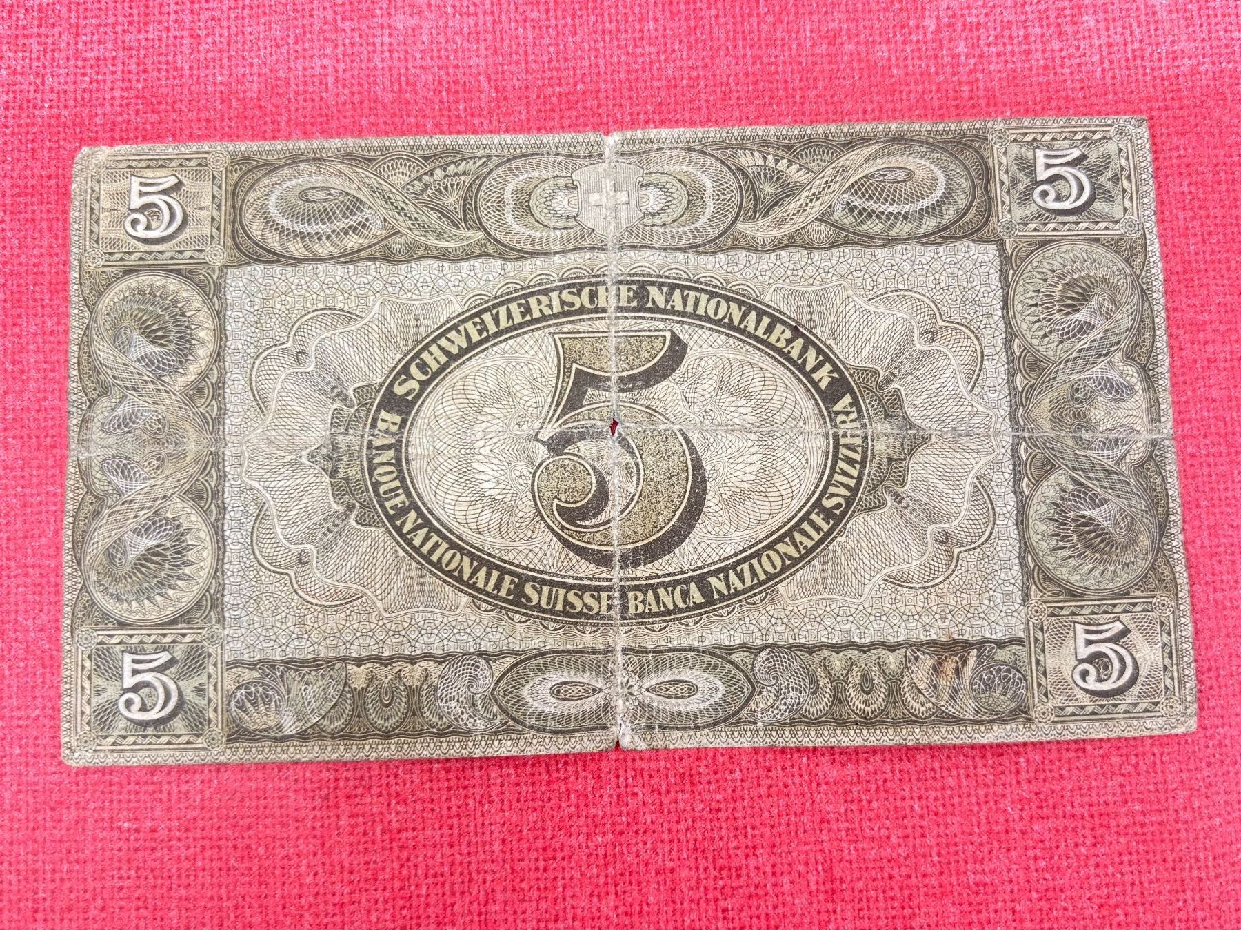 Banknoten: 5 Franken Banknote 1942 gebraucht – Gebraucht aus Ormalingen von digital09 1