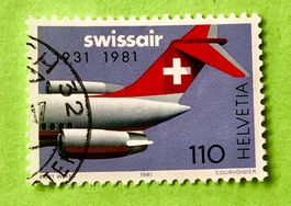  Nr.653 Sonderpostmarken 50 Jahr Swissair GESTEMPELT 1981  ﻿
