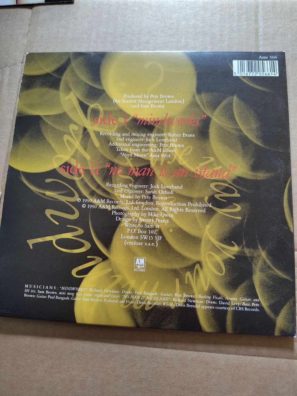 Dischi in vinile: Sam Brown - Mindworks 7" Single Pop-Up Sleeve – Usato da Büsserach venduto da Bey23 2