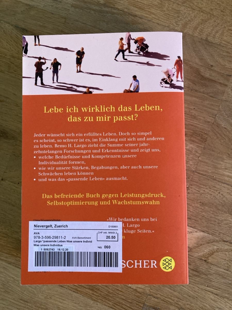 Libri: Remo Largo - Das passende Leben  – Nuovo (secondo la descrizione) da Zürich venduto da Retrogirl 1