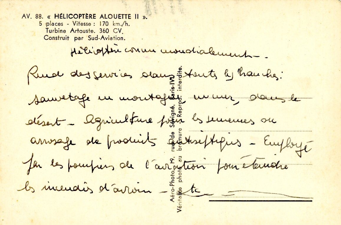 Cartoline postali: Helikopter  CH  -   Alouette II – Usato da Brig venduto da Valcards54 1