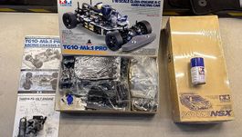 Vintage Tamiya TG10-mk1 pro mit motor,karroserie und farbe
