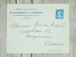 CL14 Enveloppe + Timbre France 19xx Timbre perforé