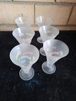 6 Glace Becher Dessertgläser mattiert mit Aufdruck