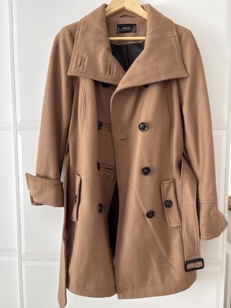 Damen Mantel braun mit Gürtel 