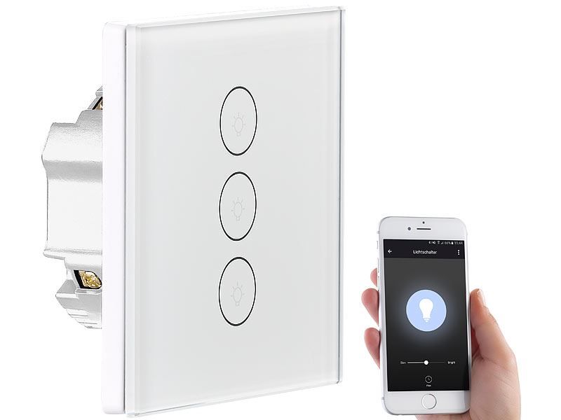Schalter: Touch-Dreifach-Lichtschalter mit WiFi, APP & Sprachsteuerung – Neu und originalverpackt aus Giubiasco von softmail 1