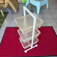 Vintage Küchen-Rollwagen Trolley Küchenregal Korbwagen