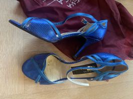 Tango-Tanzschuhe aus Buenos Aires, blau, wenig gebraucht 
