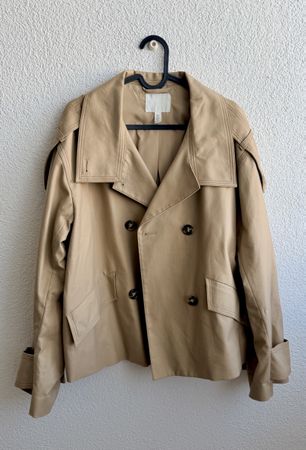 H&M Kurzer Oversize-Trenchcoat Beige – Gr. S (wie neu)