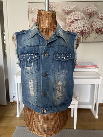 Jeans Weste mit Strass, Julie, S