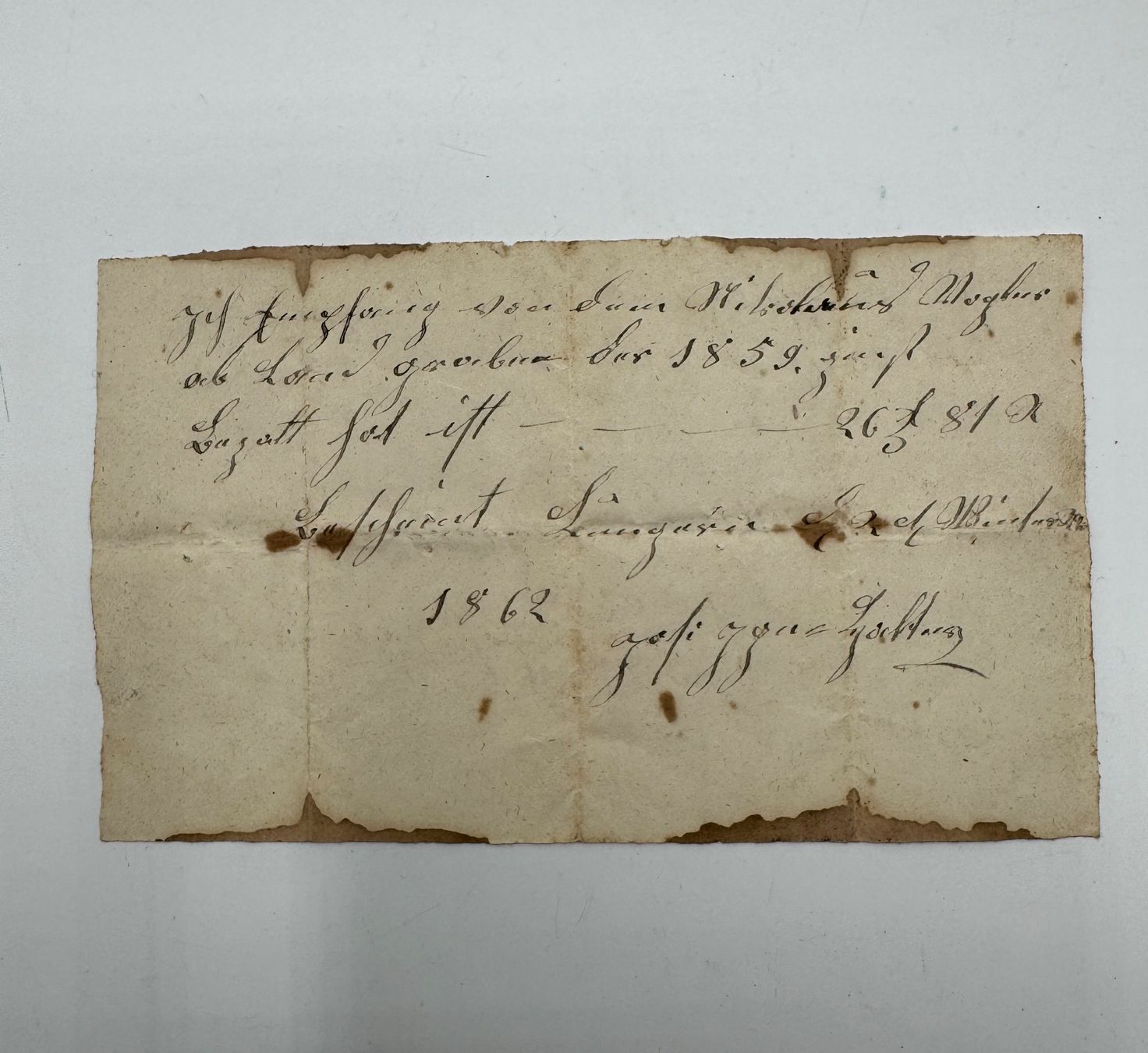 Dokumente: Zettel von 1862 – Gebraucht aus Sachseln von BONATI01