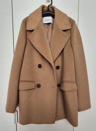 COMMA Wollmix-Kurzmantel, braun, 38 - NEU
