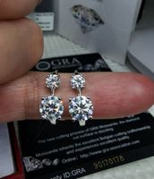 Boucles d'oreille argent diamants de moissanite de 2,46 ct