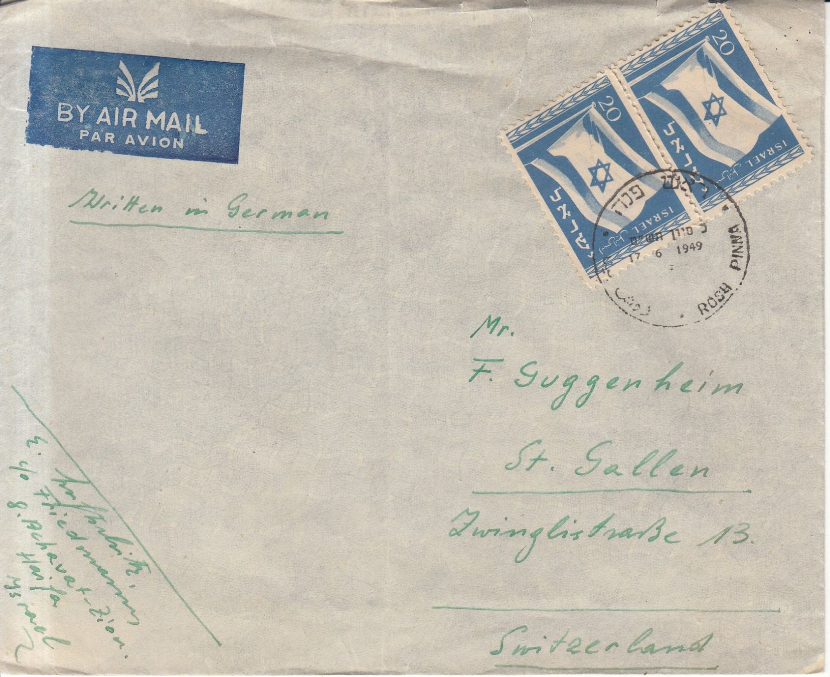 Alle Briefmarken: Israel - St. Gallen 4 Briefe 1948/49 – Gebraucht aus Bürglen TG von StampGraf 7