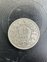 Schweizer 1 Franken 1903 Helvetia Silber Münze