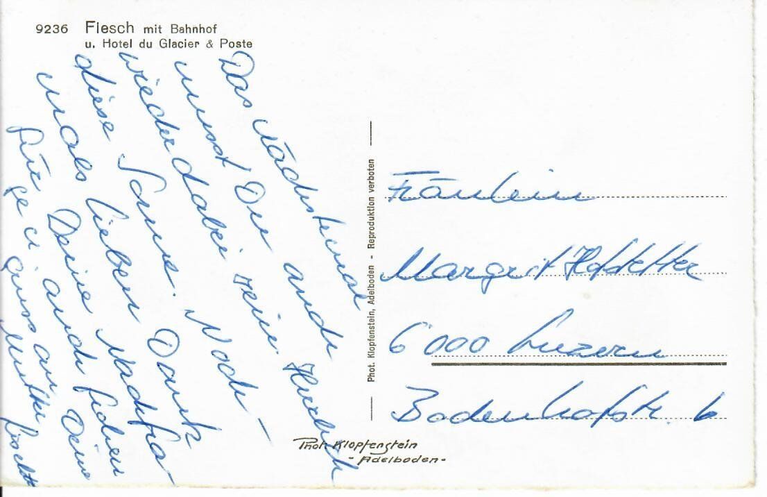 Cartoline postali: Fiesch – Usato da Hochdorf venduto da Ziegel-16 1