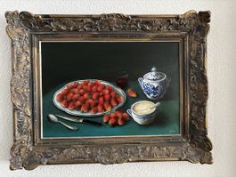 Ölgemälde Rossi, Erdbeeren