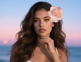 Sommer-Accessoire: Elegante Kleid- Haarblume, Rosa, mit Clip