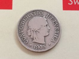 5 Rappen 1905 -ss, nur 1,0 Mio!