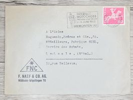 CL01 Enveloppe + Timbre Suisse 1962
