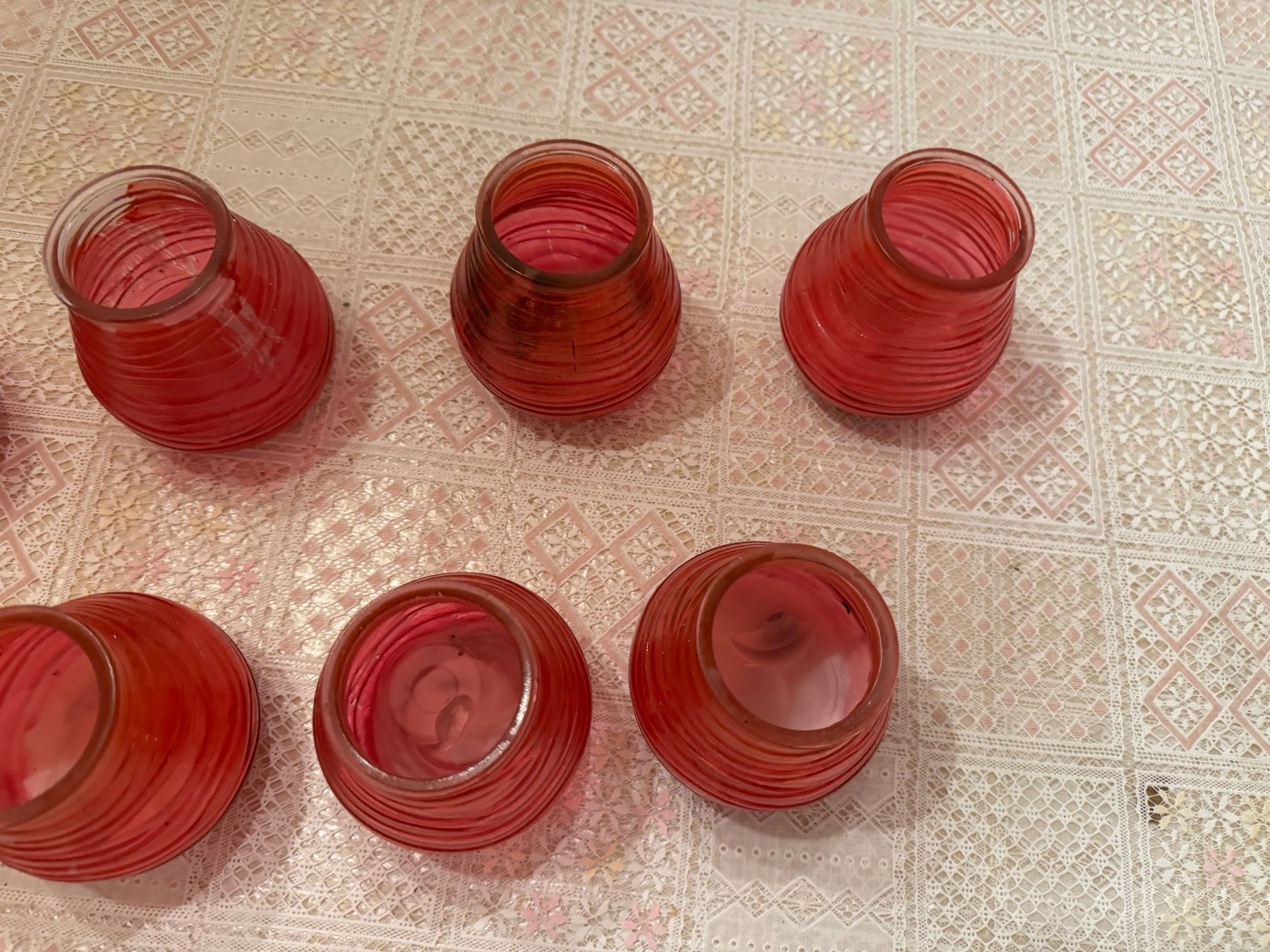 Portacandele: 8 rote  Teelichthalter, Windlichter, Glas gebraucht – Usato da Winterthur venduto da sportdisco2 2