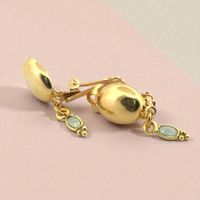 Cilps mit grün Amethyst Charm – 925 Silber gelbvergoldet