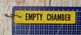 Schlüsselanhänger Empty Chamber Flag gelb ca. 2,5x12,5cm
