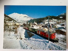 Ansichtskarte Fiesch Wallis mit Furka-Oberalp-Bahn gebraucht