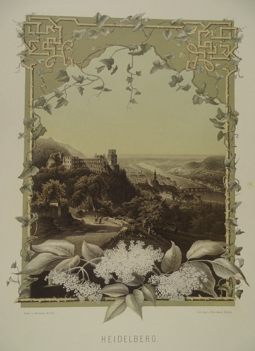 Stiche: HEIDELBERG, LITHOGRAPHIE 1866 – Gebraucht aus Grüningen von Kartensammler 2