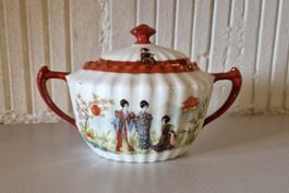 Zuckerdose Porzellan Geisha Japan Vintage Dekorativ