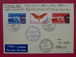 1939, F11z auf Karte, Europaflug, tadellos sauber, K: 350.-+