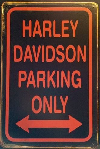 Insegne: Rusty Blechschild-HARLEY DAVIDSON PARKING ONLY – Nuovo e nell'imballaggio originale da Rupperswil venduto da big-one-sale