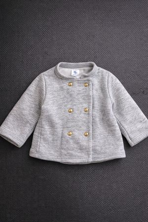 Petit Bateau | Baumwolljacke | Grau|goldene Knöpfe|Wie neu