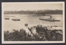 Romanshorn   -   alte Ansichtskarte mit Schiffe, gest. 1928