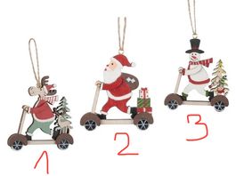 Baumschmuck Weihnachts Roller Fahrer 8cm Holz
