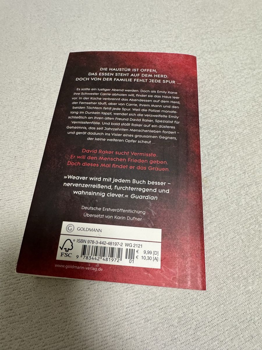 Libri: Thriller "Ohne jede Hoffnung" von Tim Weaver – Usato da Küsnacht ZH venduto da IrischkaB 1